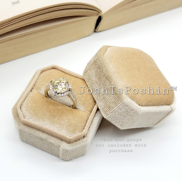 3.55CT Canary yellow halo diamond ring in sterling silver - Picture 9 of 10